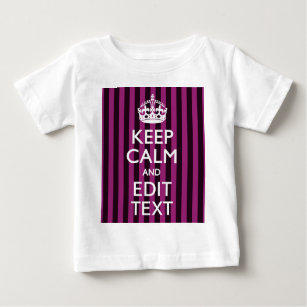 T-shirt Pour Bébé Personnalized KEEP CALM and Your Text on Pink