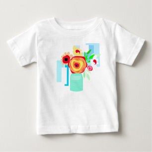 T-shirt Pour Bébé Pétales Enjoués : Chemise à motif floral mignon