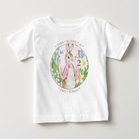 T-shirt Pour Bébé Peter le lapin Fille d'anniversaire (Devant)
