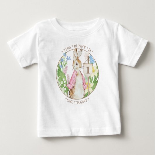 T-shirt Pour Bébé Peter le lapin Fille d'anniversaire (Devant)