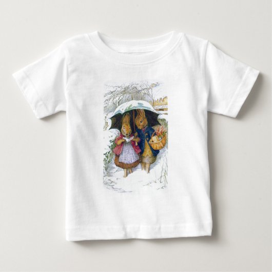 T-shirt Pour Bébé Peter Rabbit (parapluie) (Devant)