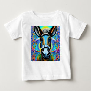 T-shirt Pour Bébé Petit âne Abstrait multicolore
