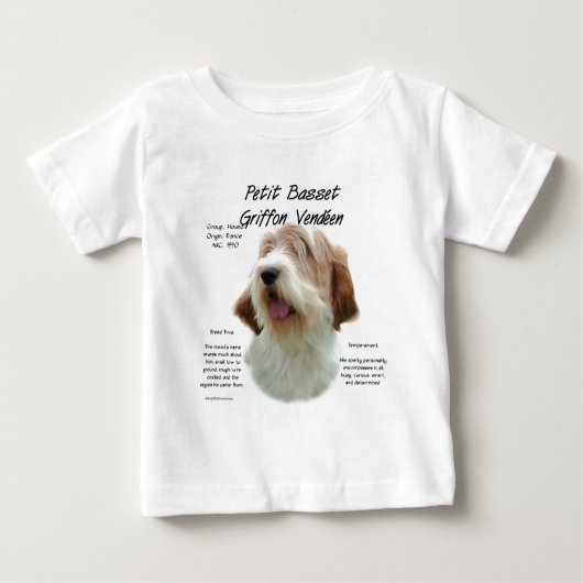 T-shirt Pour Bébé Petit Basset Griffon Vendeen Histoire Design (Devant)