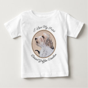 T-shirt Pour Bébé Petit Basset Griffon Vendéen Peinture - Chien Art