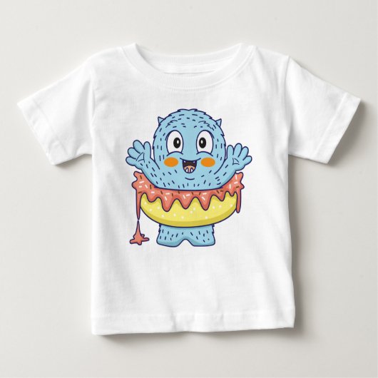 T-shirt Pour Bébé Petit beignet monstre (Devant)