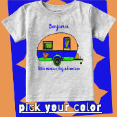 T-shirt Pour Bébé Petit Camper Big Adventure Nom de l'enfant