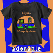 T-shirt Pour Bébé Petit Camper Big Adventure Nom de l'enfant