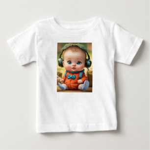 T-shirt Pour Bébé Petit Cerveau Lumineux - Visage Bébé Intelligent