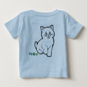 T-shirt Pour Bébé Petit chat bleu  (Dos)
