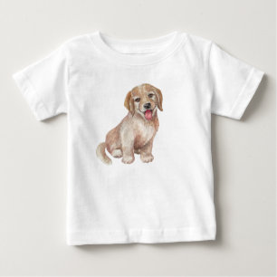 T-shirt Pour Bébé Petit chien Brown souriant animal mignon