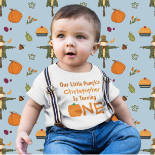T-shirt Pour Bébé Petit Citrouille 1er anniversaire T-shirt bébé