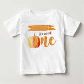 T-shirt Pour Bébé Petit Citrouille Automne 1er Anniversaire (Devant)
