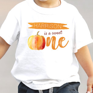 T-shirt Pour Bébé Petit Citrouille Automne 1er Anniversaire