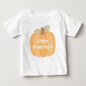 T-shirt Pour Bébé Petit Citrouille Bébé d'automne Halloween ou Anniv (Devant)