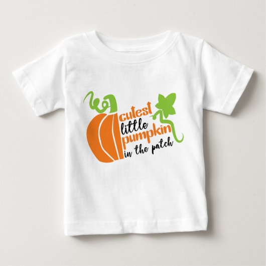 T-shirt Pour Bébé Petit Citrouille cutest dans le Patch Automne (Devant)