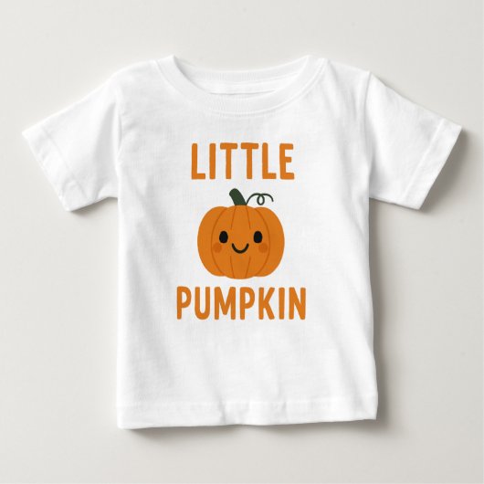 T-shirt Pour Bébé Petit Citrouille mignon automne (Devant)