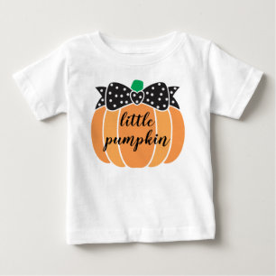 T-shirt Pour Bébé Petit Citrouille mignon avec Bow Halloween Anniver