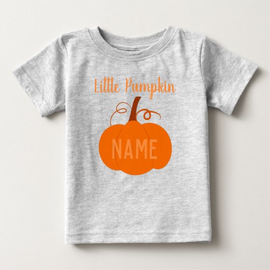 T-shirt Pour Bébé "Petit Citrouille" Nom de bébé Automne (Devant)