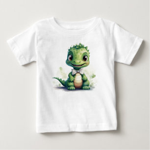 T-shirt Pour Bébé Petit Dino vert