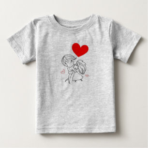 T-shirt Pour Bébé Petit Éléphant Gros Cœur Bébé Adorable & Tout-Pe