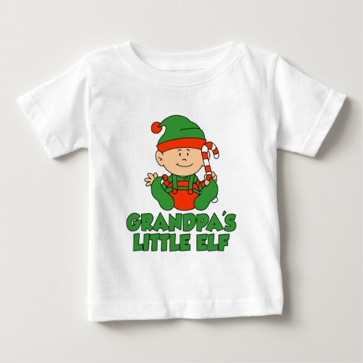 T-shirt Pour Bébé Petit Elfe de grand-père (Devant)
