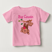 T-shirt Pour Bébé Petit, Fille Singes Gros Cousin (Devant)
