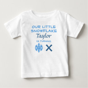 T-shirt Pour Bébé Petit Flocon de neige n'importe quel âge Anniversa