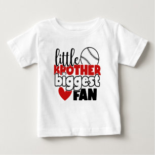 T-shirt Pour Bébé petit frère plus grand fan mot art Baseball