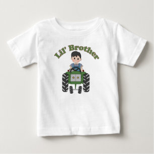 T-shirt Pour Bébé Petit Frère Tracteur Vert
