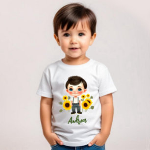 T-shirt Pour Bébé Petit garçon avec des tournesols