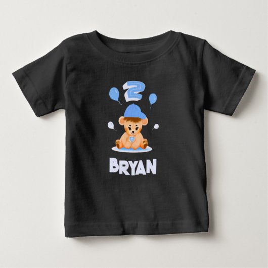 T-shirt Pour Bébé Petit garçon d'ours avec ballons (Devant)
