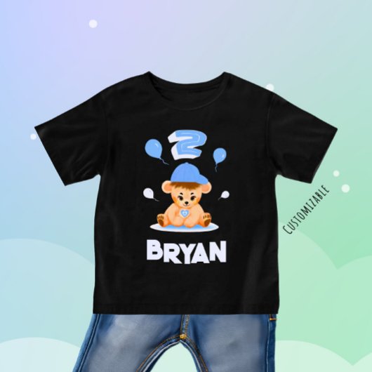 T-shirt Pour Bébé Petit garçon d'ours avec ballons
