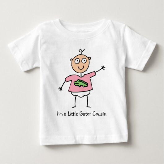 T-shirt Pour Bébé Petit Gator Cousin - fille (Devant)
