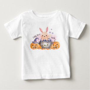 T-shirt Pour Bébé Petit lapin de Boo dans le Cauldron d'Halloween