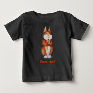 T-shirt Pour Bébé Petit lapin lapin brun mignon avec de jolies fleur