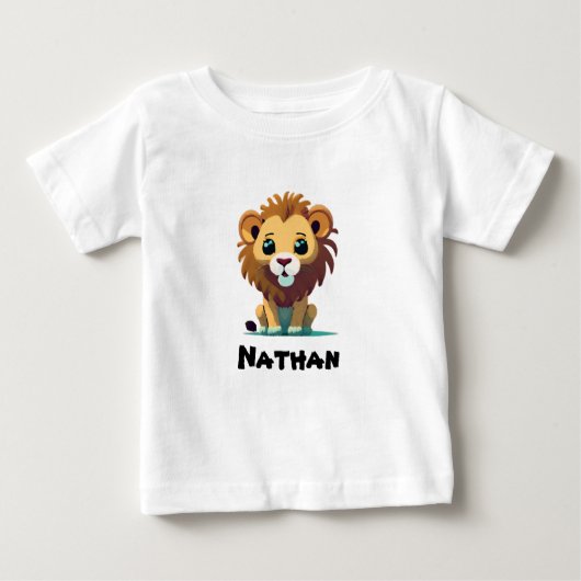 T-shirt Pour Bébé Petit lion personnalisé (Devant)