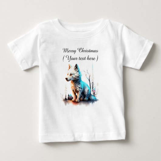T-shirt Pour Bébé Petit loup dans la forêt (Devant)