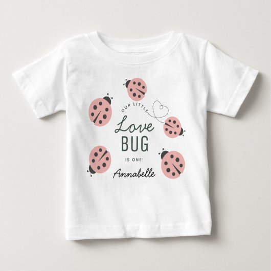 T-shirt Pour Bébé Petit Love Bug Coccinelle Anniversaire (Devant)