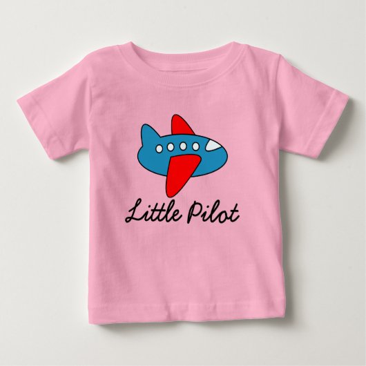 T-shirt Pour Bébé Petit maillot de bébé pilote avec dessin animé d'a (Devant)