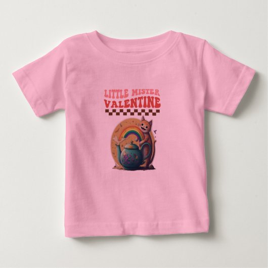 T-shirt Pour Bébé petit maître valentine souriant théière arc-en-cie (Devant)