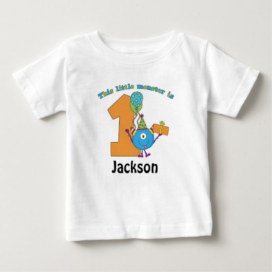 T-shirt Pour Bébé Petit Monster Enfants 1er anniversaire Personnalis (Devant)