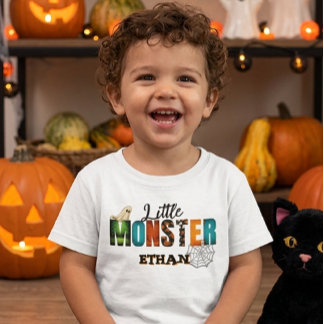 T-shirt Pour Bébé petit Monstre Halloween 2026enfant personnalisé