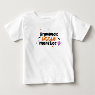 T-shirt Pour Bébé Petit monstre mignon de grand-mère Halloween