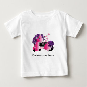 T-shirt Pour Bébé Petit poney rose