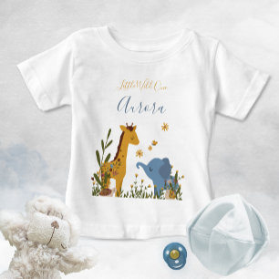 T-shirt Pour Bébé Petit Sauvageon Adorables Bébés Animaux Floral