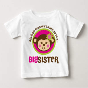 T-shirt Pour Bébé Petit singe allant être une grande soeur