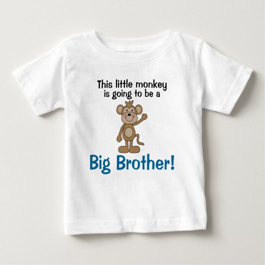 T-shirt Pour Bébé Petit singe Big Brother (Devant)