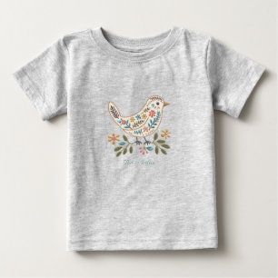 T-shirt Pour Bébé Petit T-Shirt Bébé Fleur Coloré Oiseau