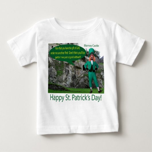 T-shirt Pour Bébé petit tee. Joyeux St. Patrick's Day. Irish setter/ (Devant)