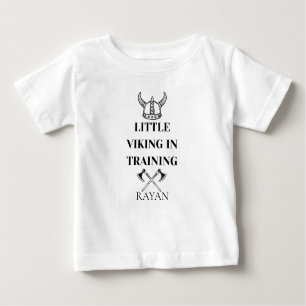 T-shirt Pour Bébé Petit Viking en formation, nom de bébé personnalis